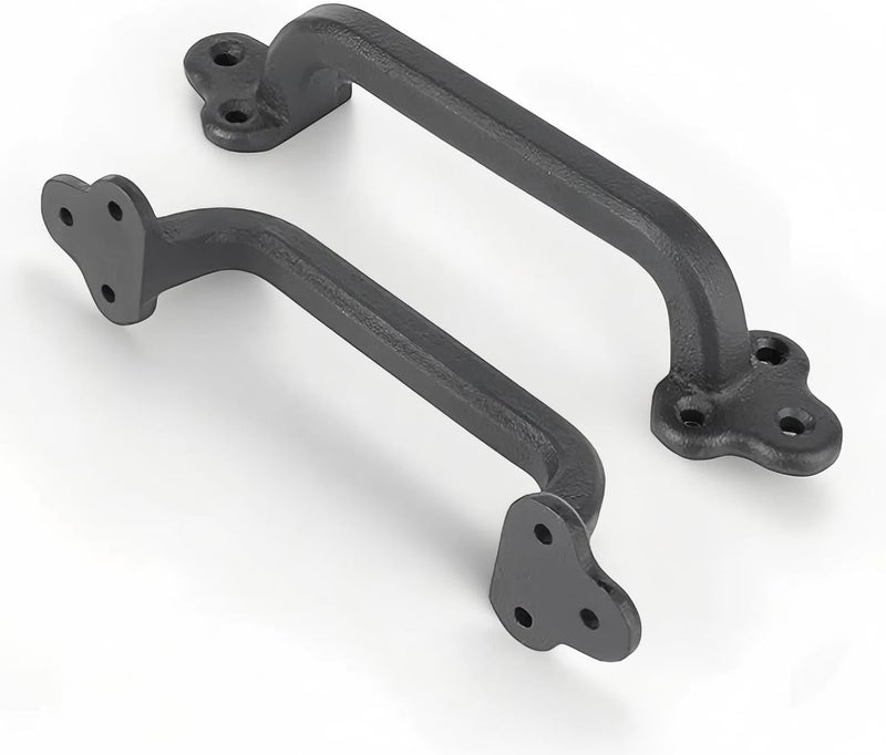 TSMIMTS 9 Inch Barn Door Handles, Heavy Duty Rustic Design Barn Door Pull, for DIY Sliding Barn Door, Gate, Shed, Garage | Solid Metal Material, Matte Black - Image 4